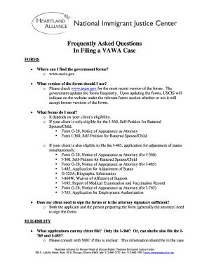 VAWA Case Frequently Asked Question .